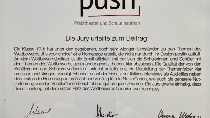 Deutsch Urkunde PUSH Wettbewerb 2022